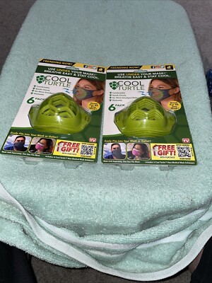 Cool Turtle Under Your Face Mask Washable Set Of 2 -12 Cool Turtle Masks New