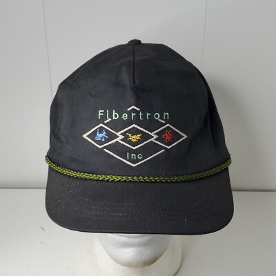 VTG Fibertron Inc Fiber Optics Embroidered Logo Strapback Hat Baseball Cap Rope