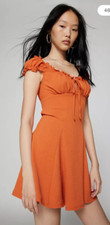 NWT Kimchi Blue Blair Mini Dress Size Small Orange Urban Outfitters