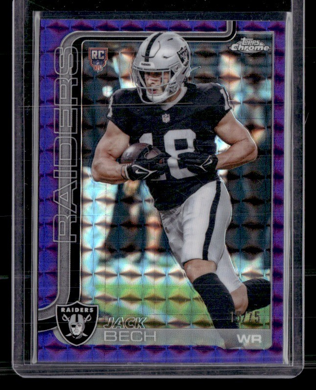2025 Topps Chrome #388 Jack Bech Purple Geometric Refractor SN, RC