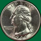 1944-D Washington Quarter Silver Brilliant Uncirculated BU Coin #43536