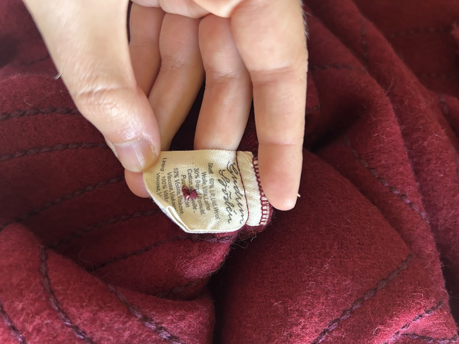 Gudrun Sjoden Wool Blend Embroidered Coat XL - image 9