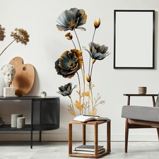 Large 3D Boho Floral Modern Wall Stickers - Removable Wall Art Decor for Bedroom