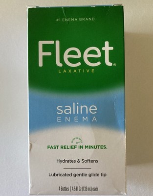 Fleet Laxative Saline Enema 4 Pack New Sealed 4 bottles 4.5 ounce each