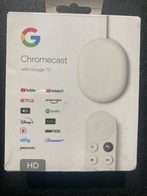 Google Chromecast with Google TV Media Streamer in Snow GA03131-US NIB SEALED