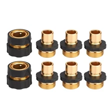 8* 3/4" Garden Hose Quick Connectors Including 2 Female Hose Quick Connectors