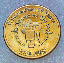 Vintage Alex Jordan Creator of a World Wonder coin token metal house on rock
