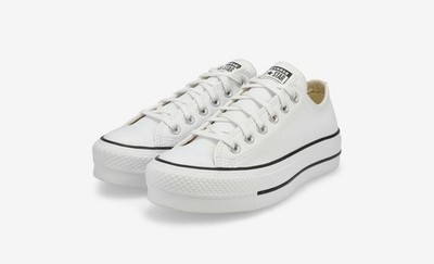 Converse Chuck Taylor All Star Lift Platform Low Top Shoes White M 6 / WM 8