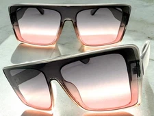 Oversize Exaggerated Classy Modern Retro Futuristic Shield SUNGLASSES Gray Frame