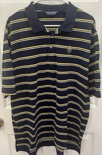 Polo Golf Ralph Lauren Men’s XL 100% Pima Cotton Striped Blue/Yellow Polo