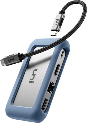 USB C Hub Multiport Adapter with Detachable Cable, 8-in-1 USB C Hub with 4K H...