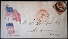 26 Civil War Patriotic - Scarce Waving Flag Mounted on Shield - VF Condition