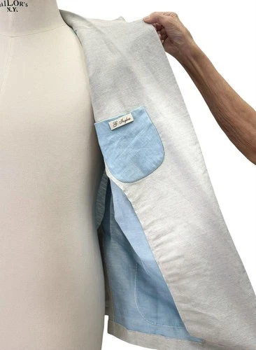 G. Inglese Jacket For Man light grey Single Breasted With 3 Pockets in contrast image 2