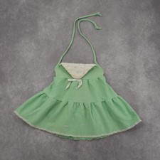 Vintage Carter's USA Made Halter Ruffle Lace Trim Baby Girl Dress 3T