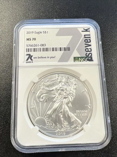 2019 American Silver Eagle 1oz. - NGC MS 70 / Seven K / Beautiful! - No Reserve!