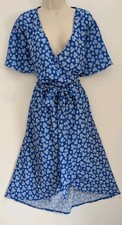 💜 QUIZ SIZE 20 Beautiful Ladies Blue Floral Dress Ref 19