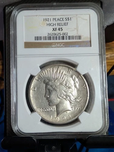 1921 P Peace Silver Dollar  - HIGH RELIEF - NGC XF 45