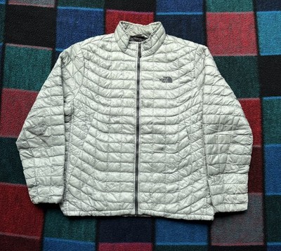 The North Face ThermoBall Puffer Jacket Men s XL Gray Eco Insulated Full Zip