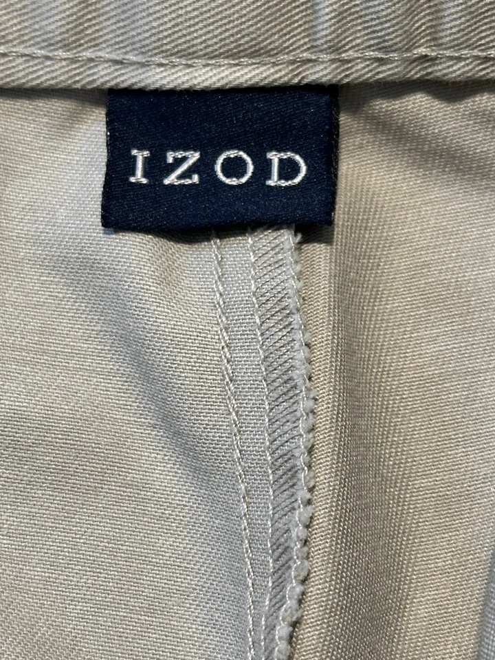 IZOD Uniforme Pantalones Jóvenes Niñas 14 Caqui Plisado Delantero Pierna Recta Escuela Beige Foto 3 de 4