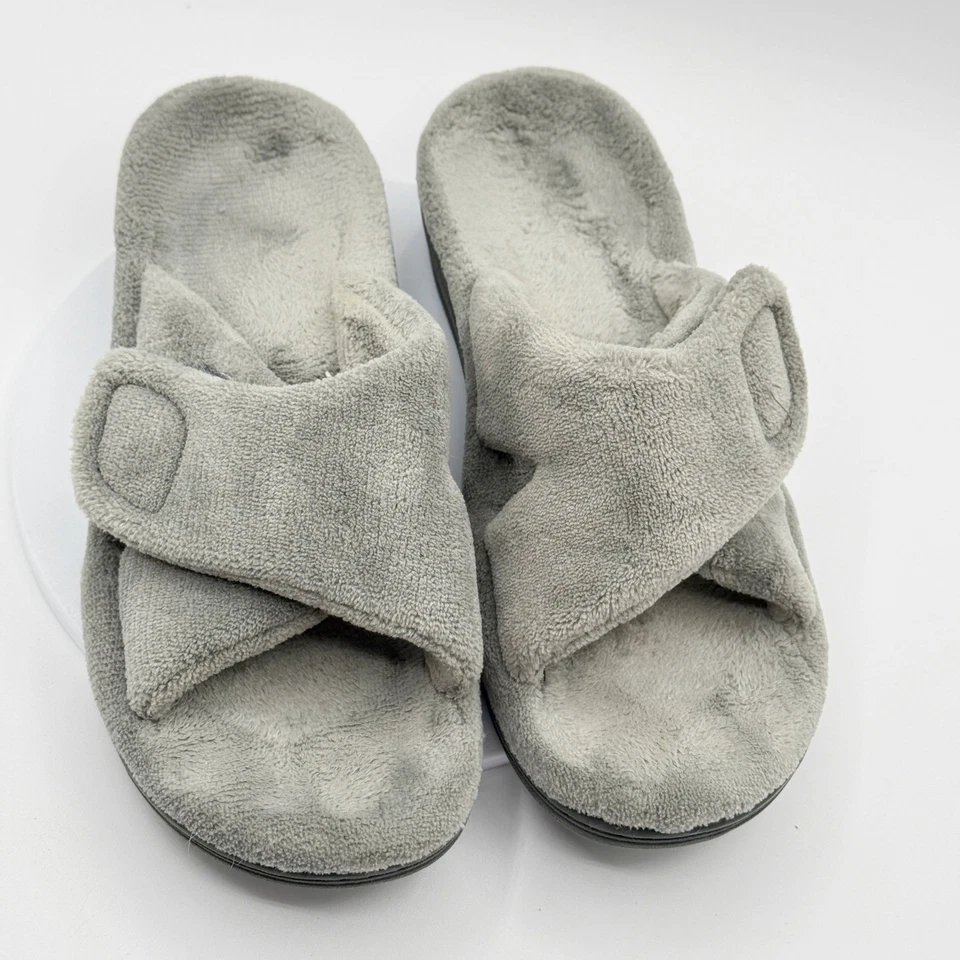 Zapatillas Vionic Relax Fuzzy para mujer talla 9 grises Foto 4 de 4