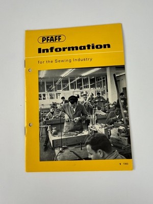 Pfaff Information Booklet 1963 Pamphlet Index Sewing Machine Industry Guide