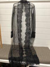 Unbranded M Womens Dark Romantic Sheer Lace Mesh Gothic Whimsigoth Robe Duster