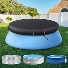 QH.HOME 6ft Round Inflatable Pool Cover for Above 6' (Round), Black 