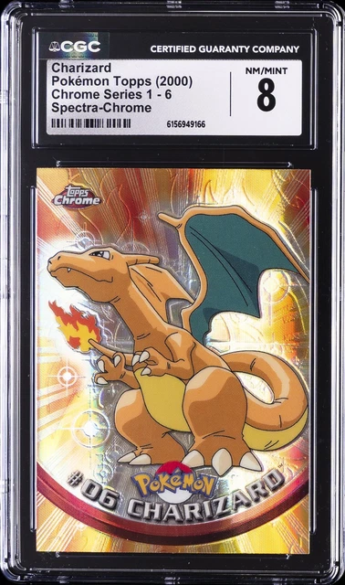 2000 POKEMON TOPPS CHROME SERIES 1 SPECTRA CHROME #6 CHARIZARD CGC 8