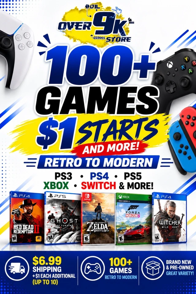 🔥 $1 Starts & More! | 100+ Games | PS3 • PS4 • PS5 • Xbox • Switch