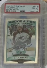 CALE MAKAR 2019-20 O-PEE-CHEE PLATINUM AUTO AUTOGRAPH ROOKIE RC PSA 8 GEM