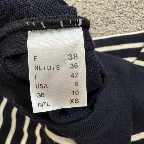 Saint James Maree Wool Navy Ivory Sailor Stripe Jumper Sweater Size US 6 - Picture 7 of 11
