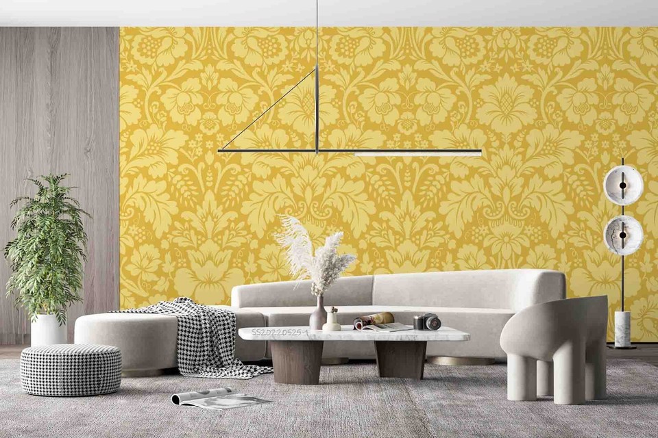 3D Flower Yellow Floral Patterns Wallpaper Wall Murals Removable