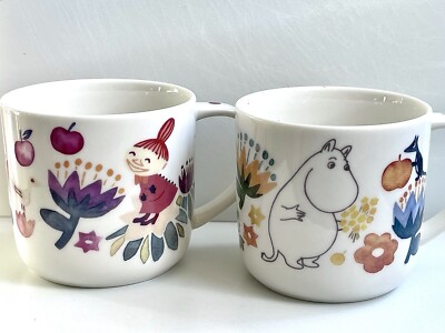 Japan Yamaka Shoten Mumin & Little My ''''Herbarium'''' Porzellan 350ml Paar Becher Set