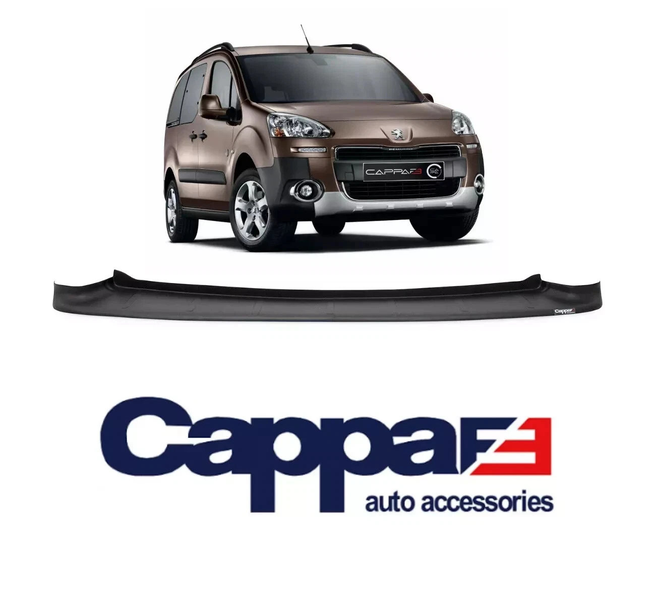 Abs Rear Bumper Protector(Black) For Berlingo/Peugeot Partner Tepee  2008-18 - Picture 1 of 6
