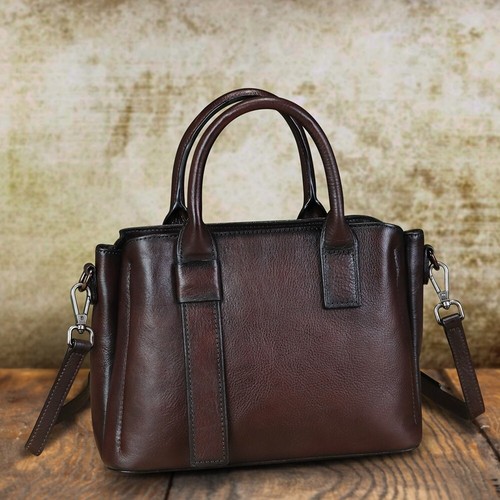 Genuine Leather Purses and Handbags Women Vintage Shoulder Bag Crossbody Satchel - Picture 5 of 14