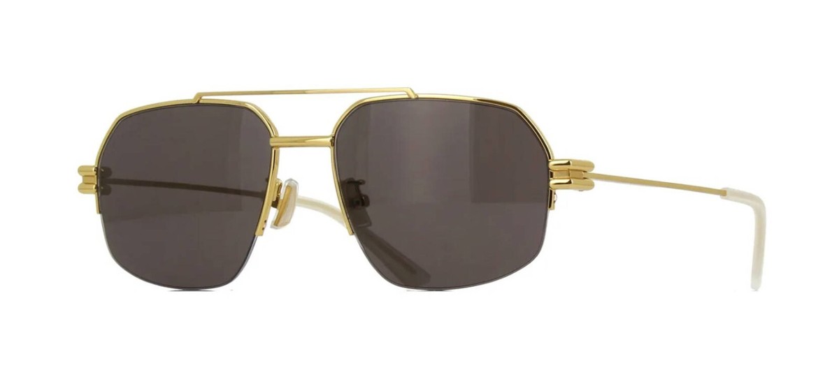 Bottega Veneta BV1127S Gold/Dark Grey (002) Sunglasses | eBay