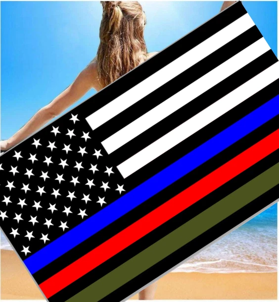 Policía Ejército Bombero Militar Toalla de Playa Apoyo Tropas 30 X 60 Toallas Divertidas Foto 2 de 2