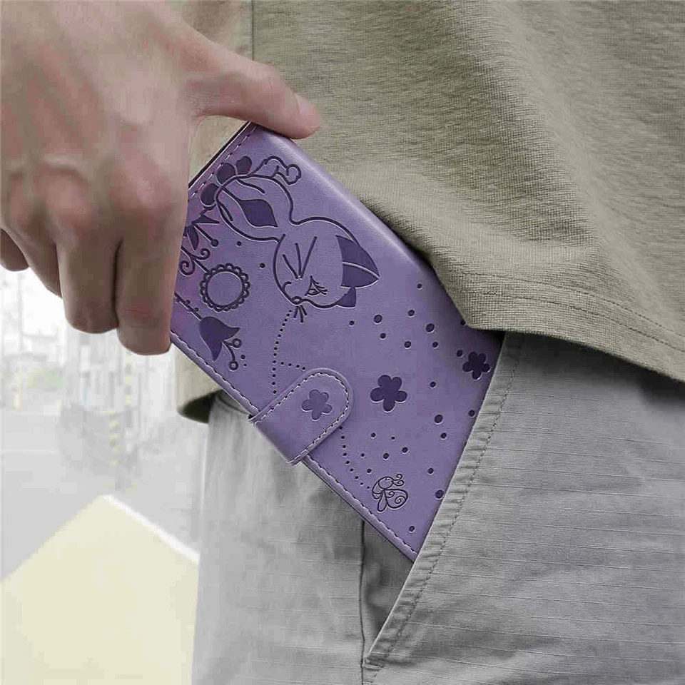 For Samsung S20 FE/S10/S9/S8/Note 20 10+ Magnetic Flip Wallet Leather Case Cover - Image 3 of 4