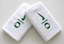 Nike Oregon Ducks Doublewide Wristbands Unisex Adult NCAA White/Apple Green