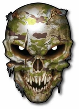 Camouflage Skull Decal Sticker Reflective Eyes Camo Car Truck Window Vinyl Army