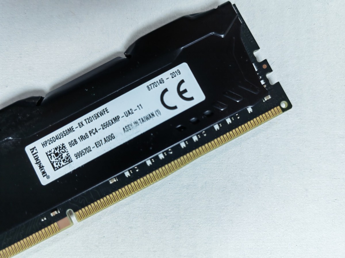 HP Kingston 8GB DDR4 2666 Desktop RAM HyperX 1Rx8 PC4