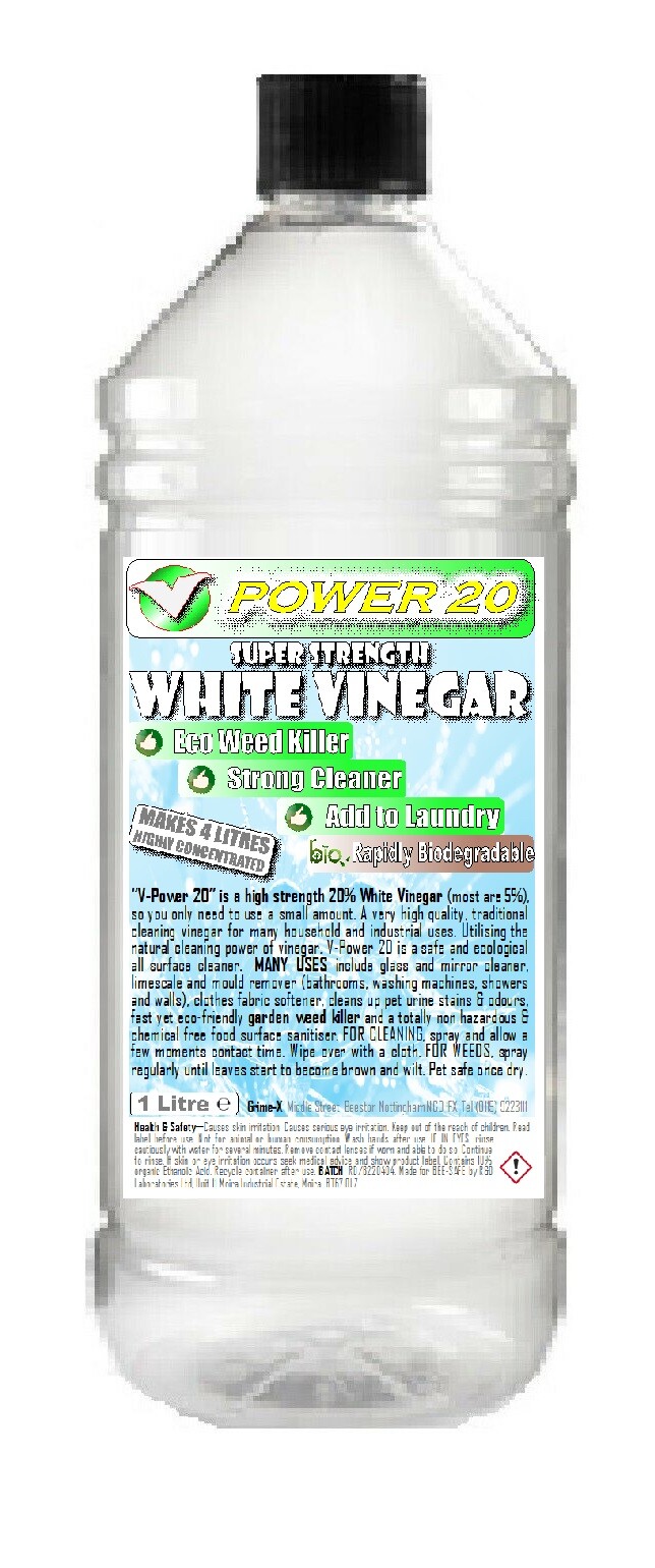VPower White Vinegar 20 Acetic Acid Concentrate Cleaner Weed Killer 1