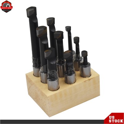 9Pcs 1/2In Boring Bar Set Pro Quality Carbide Tipped Bars 1/2'' Shank Lathe Tool