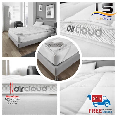 Air cloud Luxury Microfiber Soft Mattress Topper 6cm Matress Enhancer All Sizes