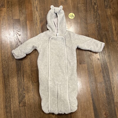 Baby Gap Gray Fleece Soft Sherpa Bear Bundler Winter Snow Suit