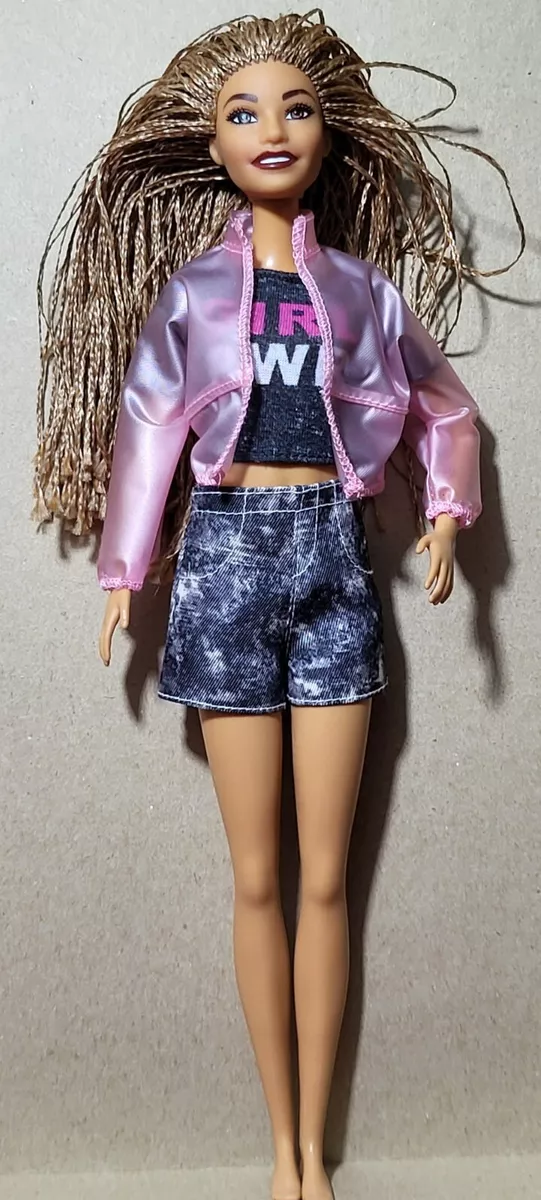 BARBIE FASHIONISTAS 123 TALL BODY MICRO BRAIDED HAIR TAN DOLL FOR