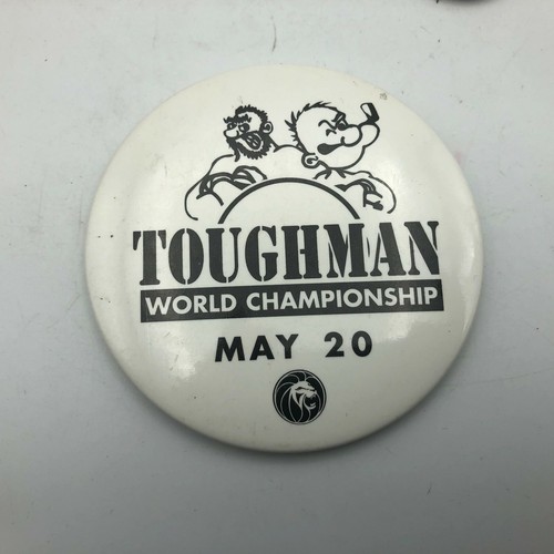 Vintage TOUGHMAN World Championship Popeye Bluto MGM Lion 3" Button Pinback Pin - Picture 7 of 12