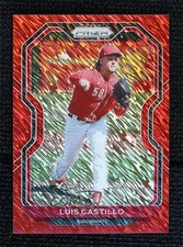 2021 Panini Prizm Tier III Red Shimmer Prizm 5/7 Luis Castillo #210 s5q