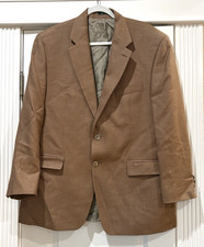 Lauren Ralph Lauren Mens Sport Coat Blazer Camel Tan Silk Wool Blend Size 44R