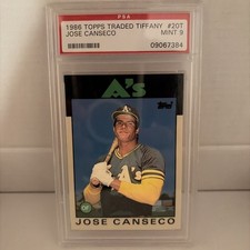 1986 Topps Traded Tiffany Jose Canseco #20T (RC) PSA 9 🔥
